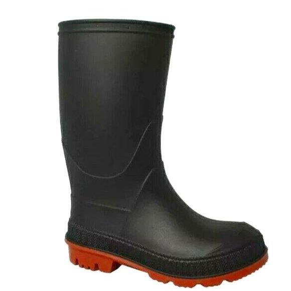 wonder nation Other - NWOT [wonder nation] Rubber Rain Boots - Big Kids Size 6 - Black & Orange